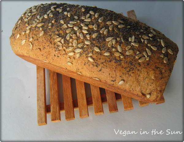 Molasses whole wheat bread with sunflower and poppy seeds